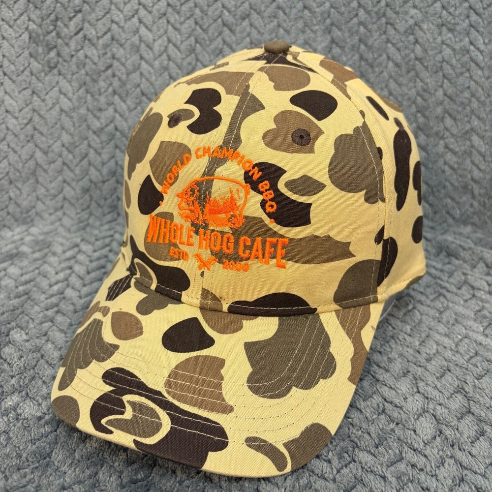 Outdoor Cap Whole Hog Cafe BBQ Duck Camo Snapback Hat GC-100 Brown Orange
